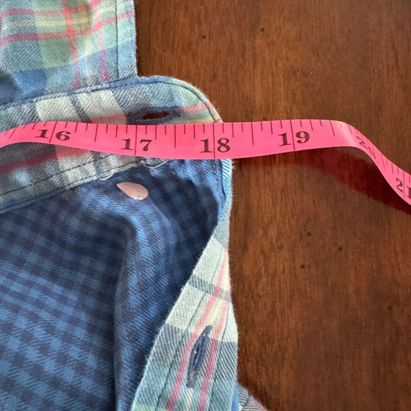 VINEYARD VINES Slim Fit Tucker Shirt Long Sleeve Button Down Blue Plaid- Large - Picture 7 of 12